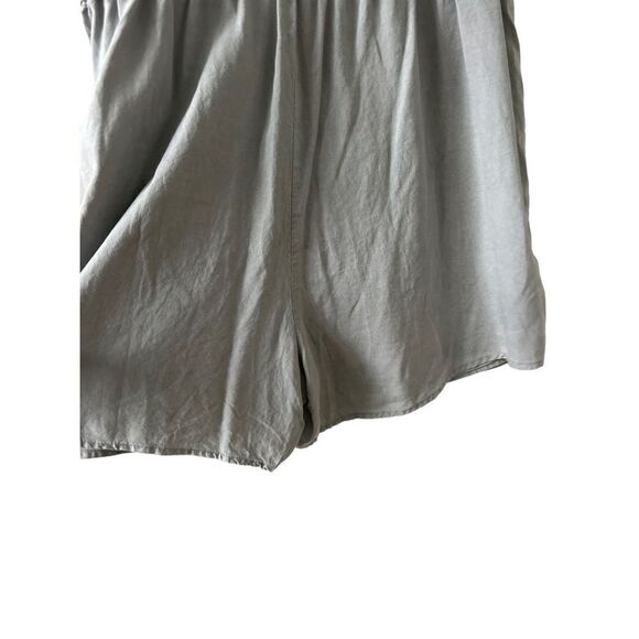 Anthropologie Cloth & Stone Short Sleeve Surplice Wrap Romper Women's Gray Large - Picture 3 of 4